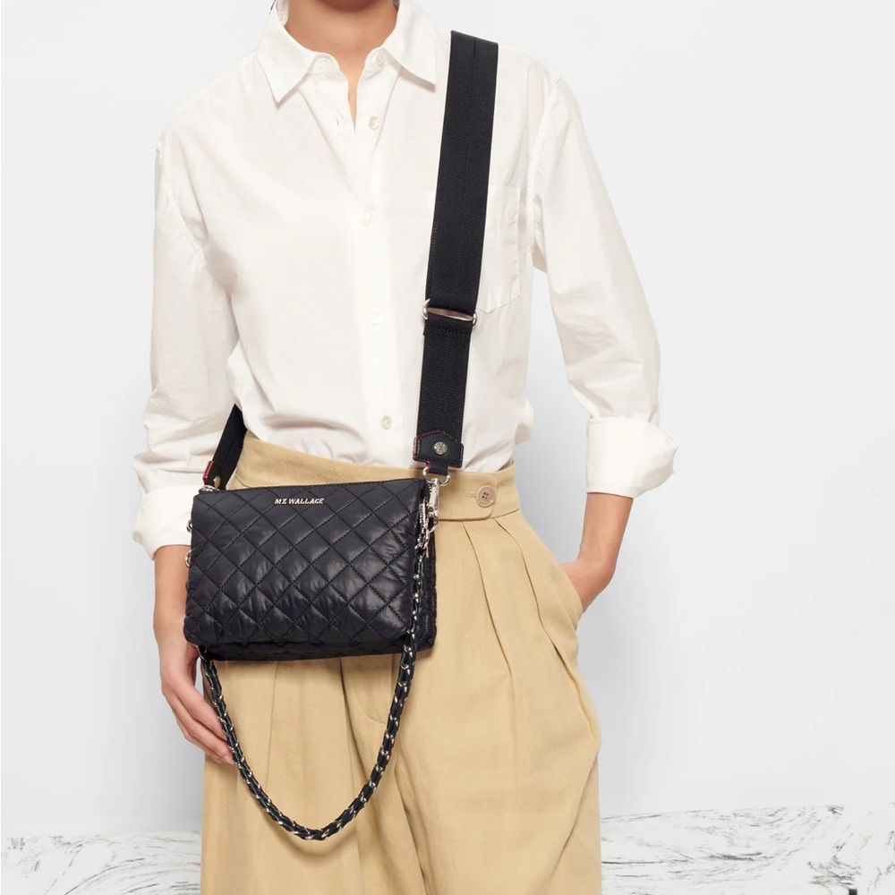 NWOT MZ Wallace Crosby Pippa Quilted Crossbody Bag black
